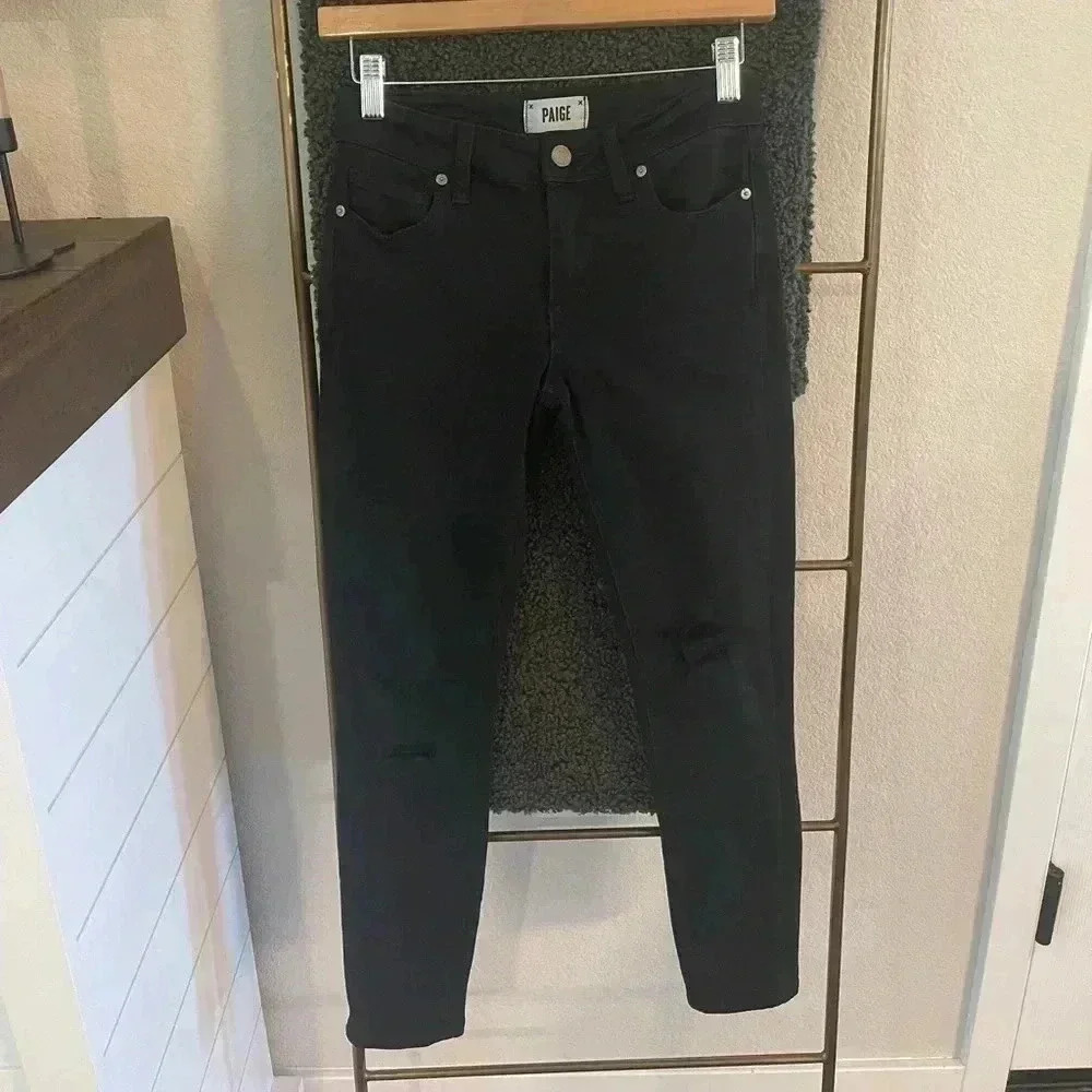 Paige Ankle Black Jeans‎
